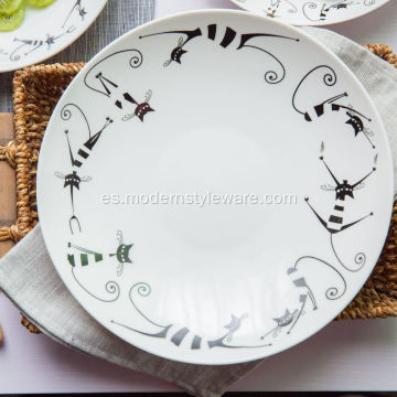 Vajilla vajilla porcelana redonda plato de cerámica